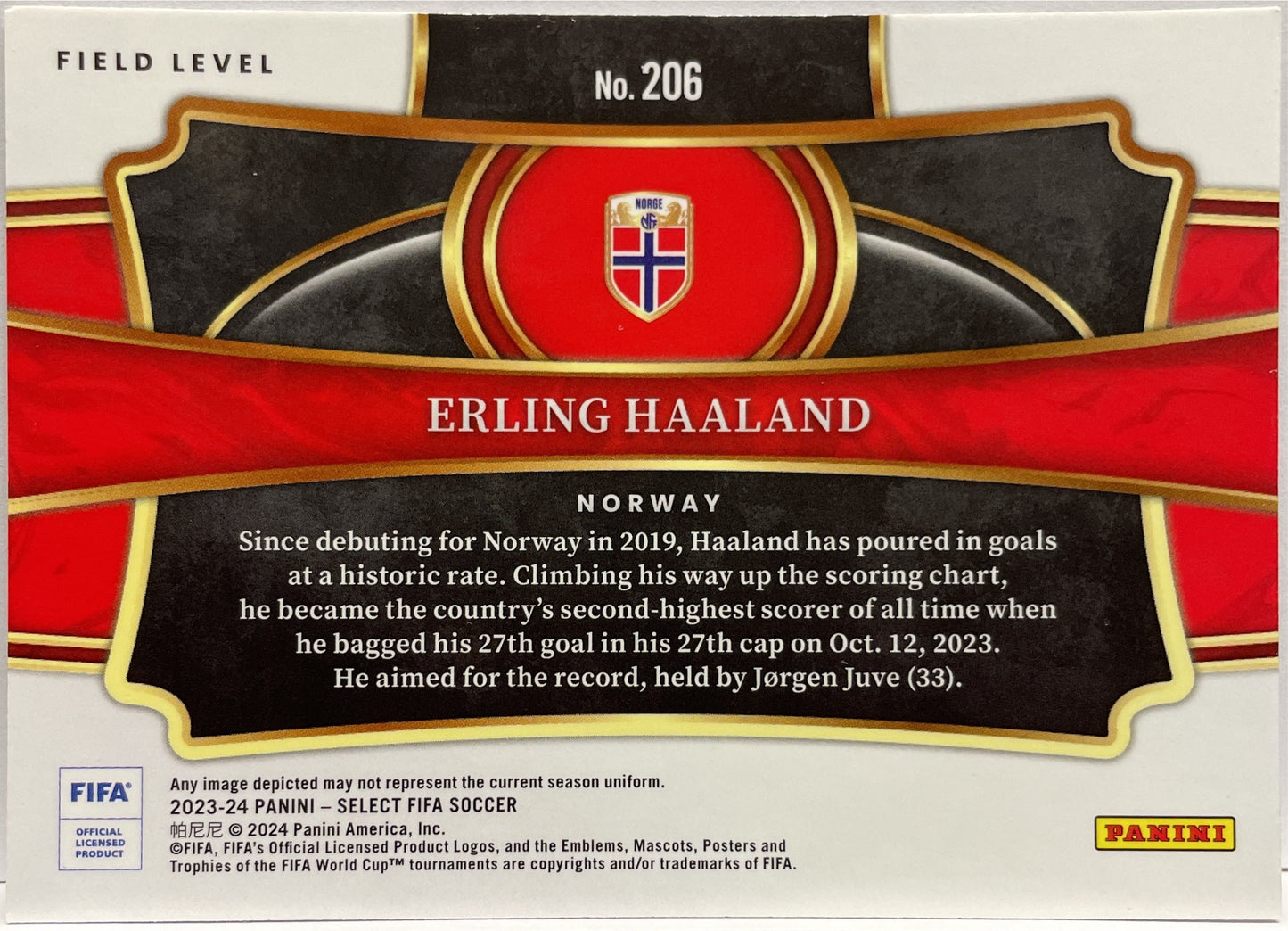 Erling Haaland Field Level Panini Select Fifa 2023/24