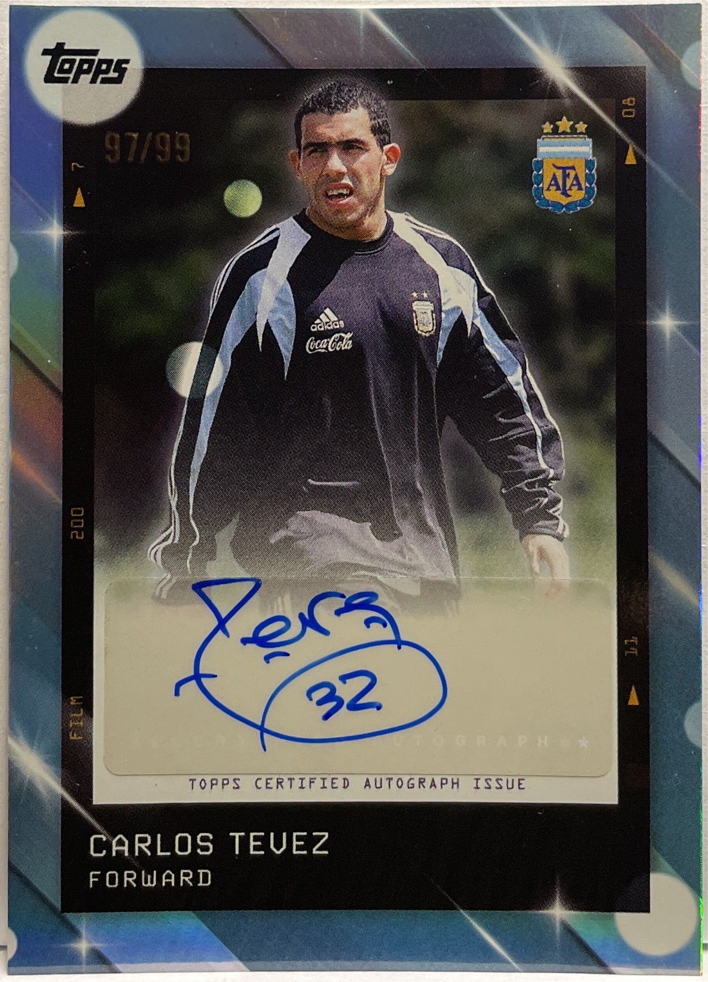 Carlos Tevez 97/99 Autograph Topps Focus Argentina 2025