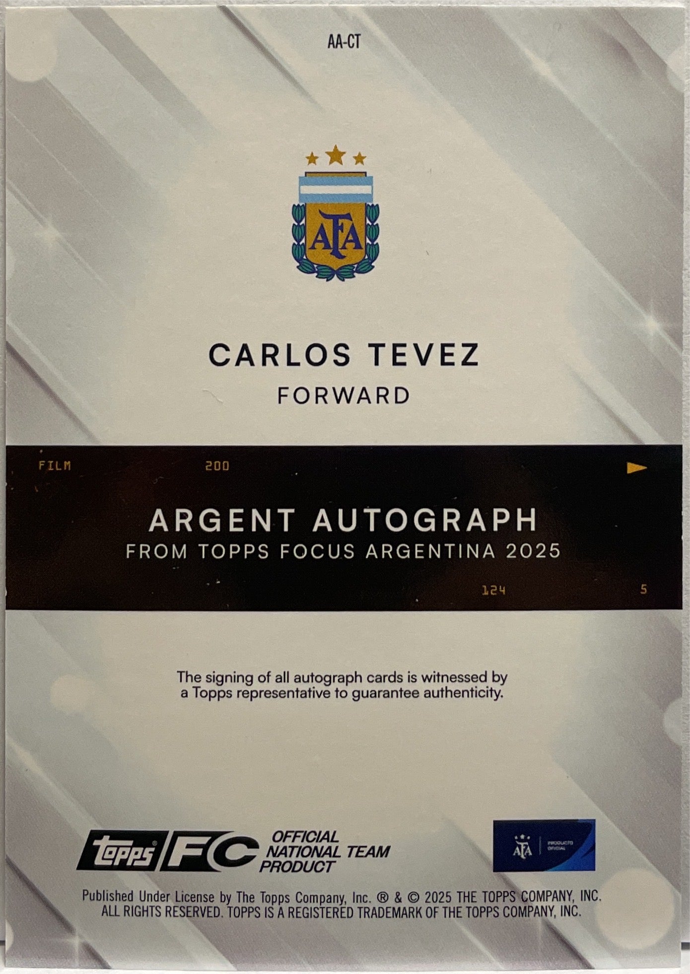 Carlos Tevez 97/99 Autograph Topps Focus Argentina 2025