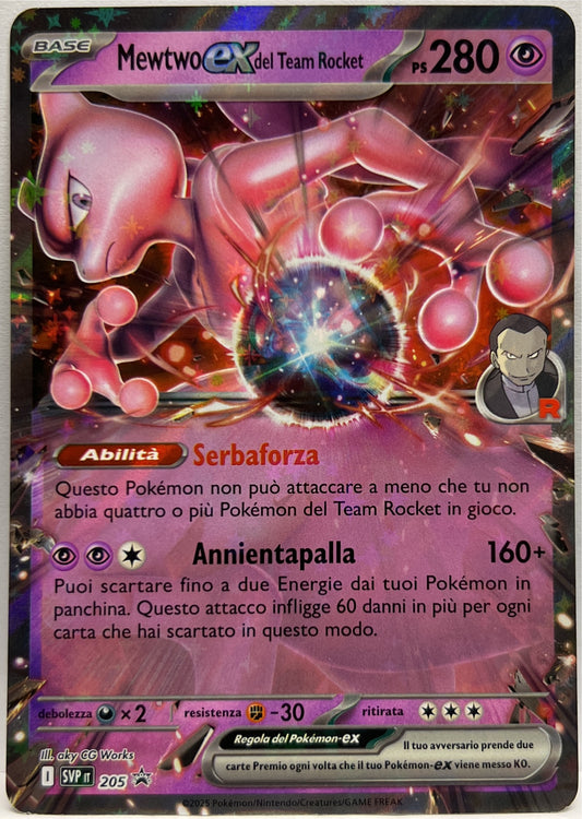 Mewtwo EX Del Team Rocket 205 Pokemon SVP it 2025