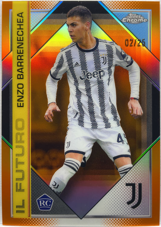 Enzo Barrenechea 2/25 Rookie Il Futuro Orange Topps Chrome Juventus 2022/23