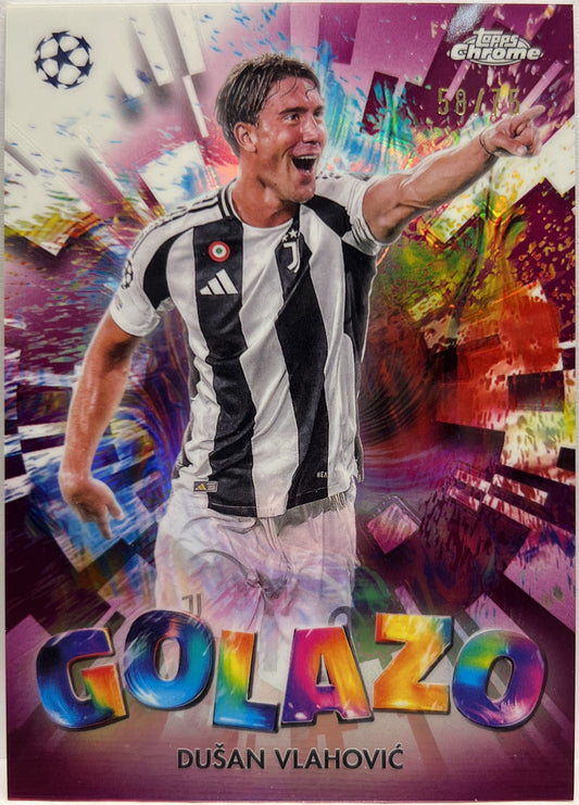 Dusan Vlahovic 58/75 Golazo Magenta Topps Chrome UCC 2024/25