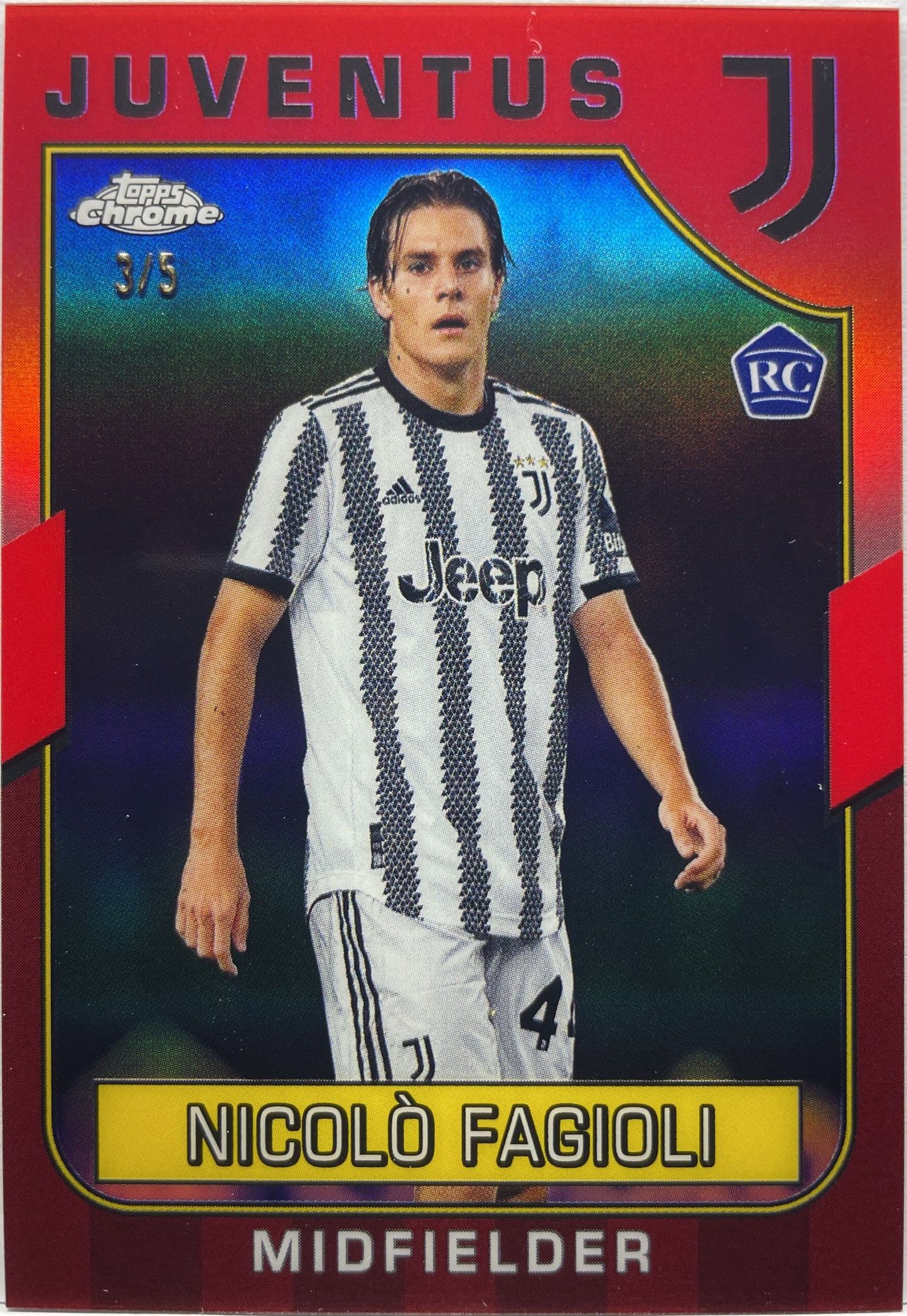 Nicolo Fagioli 3/5 Rookie Red Topps Chrome Juventus 2022/23