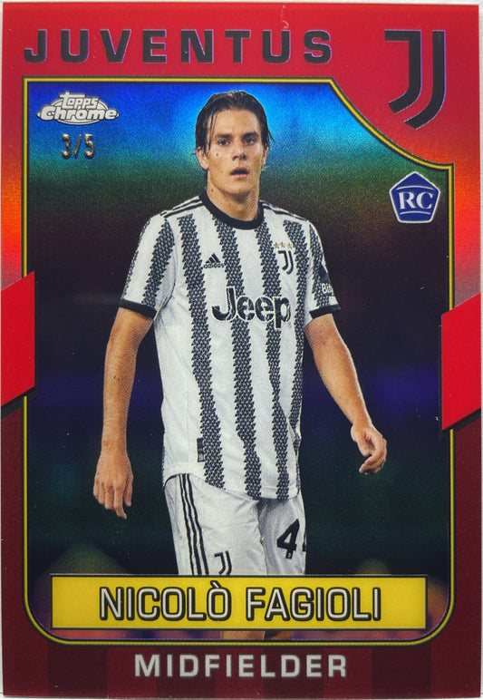 Nicolo Fagioli 3/5 Rookie Red Topps Chrome Juventus 2022/23