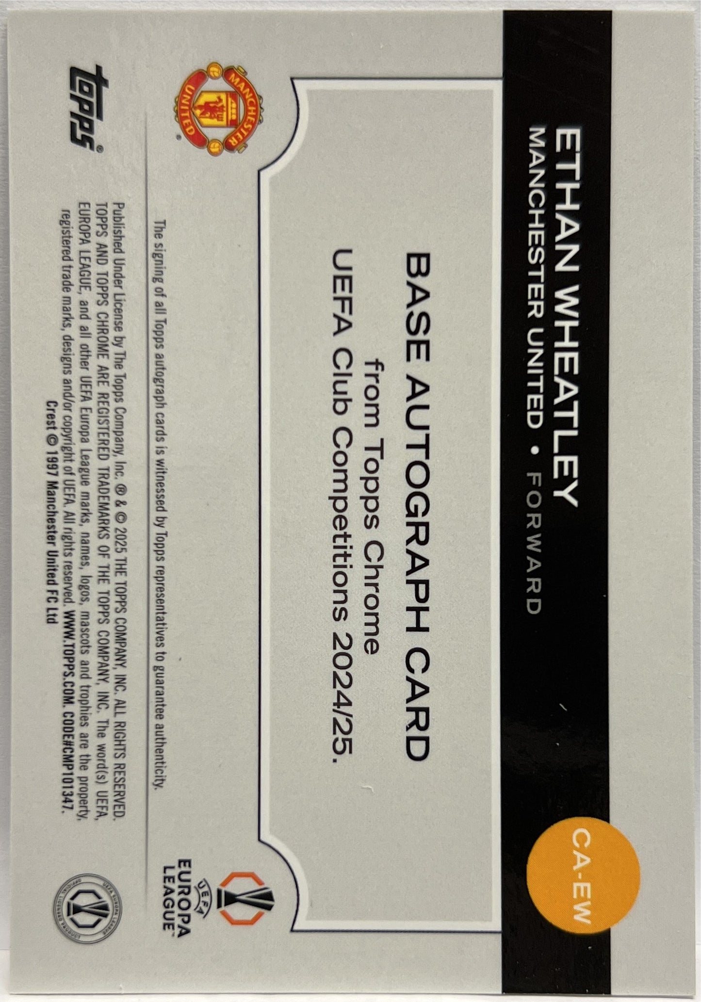 Ethan Wheatley 66/75 Rookie Autograph Magenta Topps Chrome UCC 2024/25