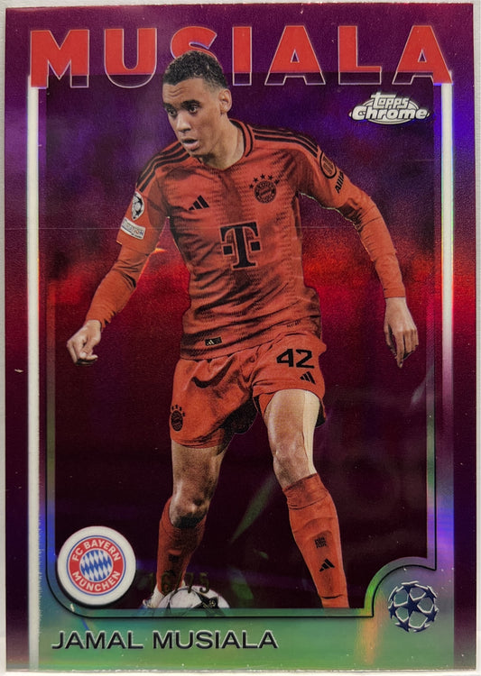 Jamal Musiala 16/75 Magenta Topps Chrome UCC 2024/25