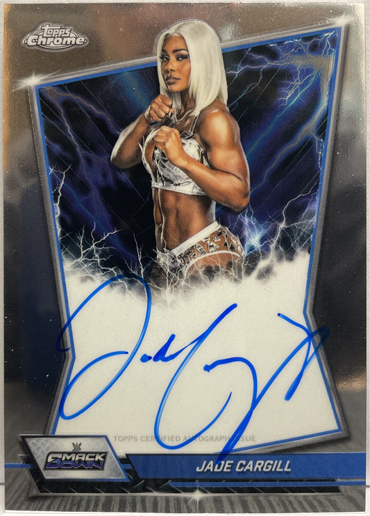 Jade Cargill Autograph On Card Blue Brand Topps Chrome WWE 2025