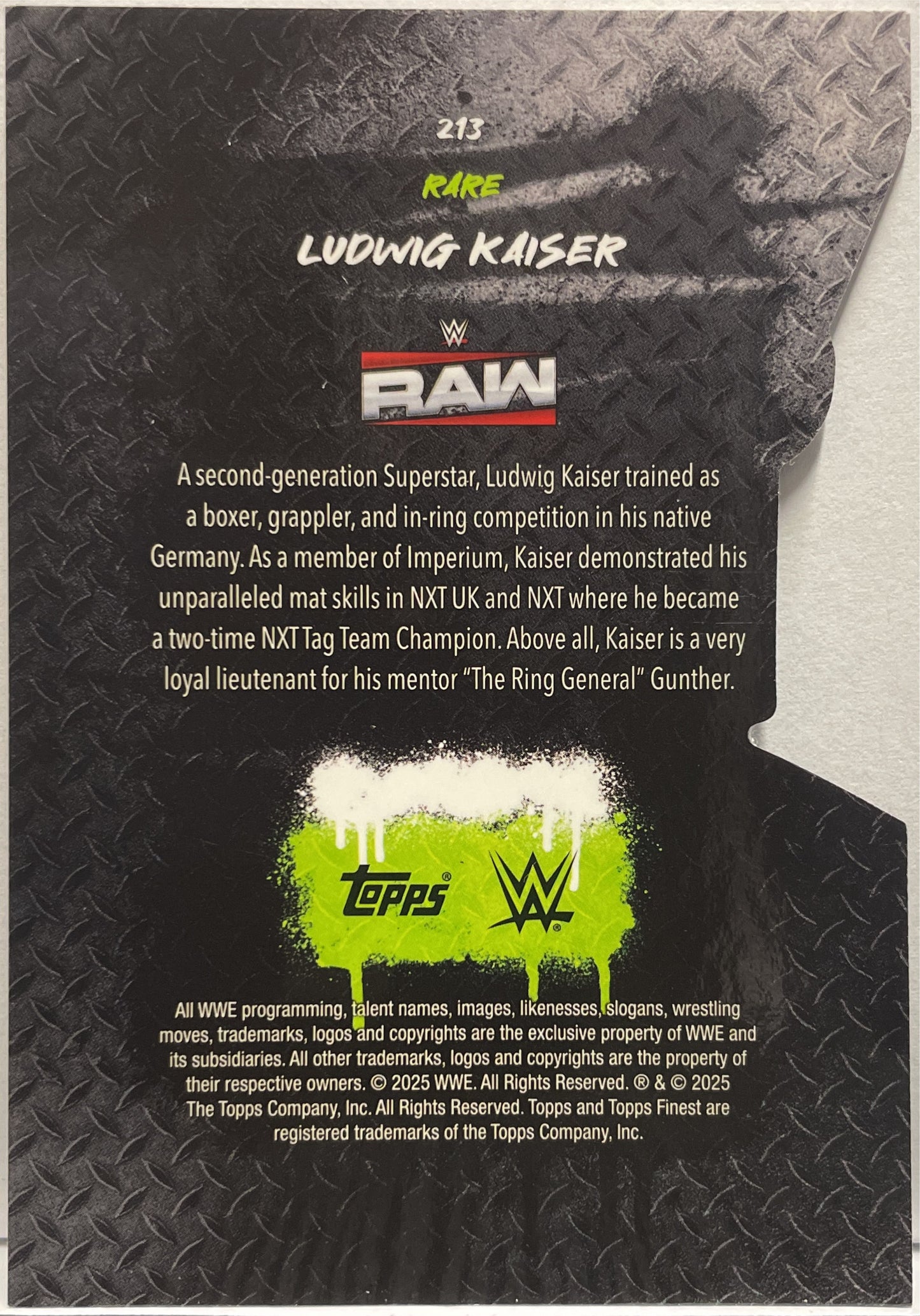 Ludwig Kaiser 16/25 Die Cut Topps Finest WWE 2025