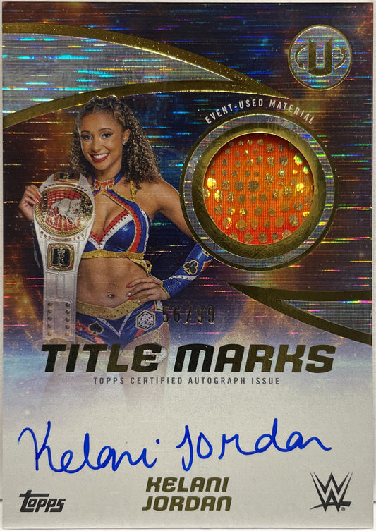 Kelani Jordan 56/99 Patch Worn Autograph On Card Topps Universe WWE 2025