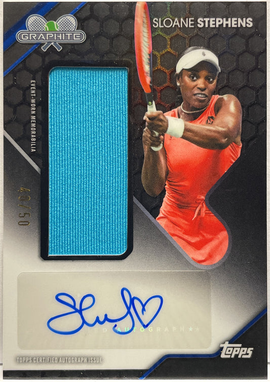 Sloane Stephens 40/50 Patch Worn Autograph Signature Topps Tennis Graphite 2026