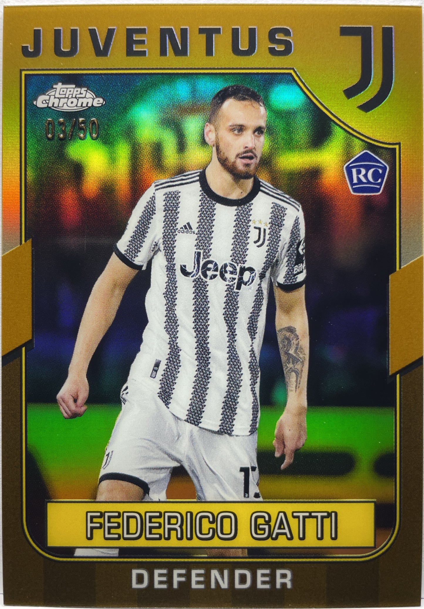 Federico Gatti 3/50 Rookie Gold Topps Chrome Juventus 2022/23