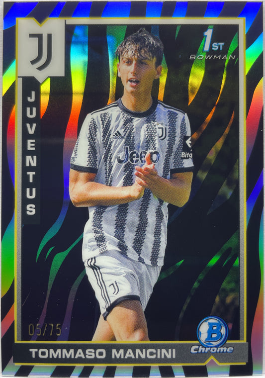 Tommaso Mancini 5/75 1ST Bowman Zebra Topps Chrome Juventus 2022/23