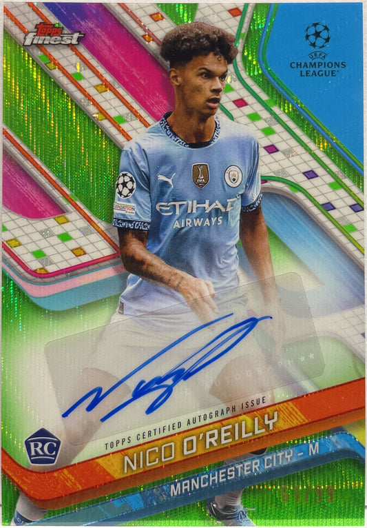 NIco O'Reilly 61/99 Rookie Autograph Green Shimmer Topps Finest UCC 2024/25