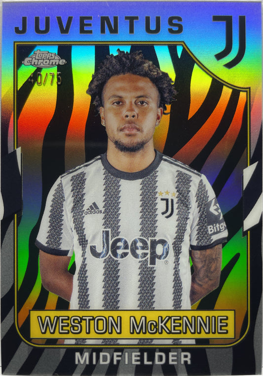 Weston McKennie 40/75 Zebra Topps Chrome Juventus 2022/23