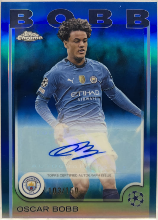 Oscar Bobb 103/150 Autograph Blue Topps Chrome UCC 2024/25