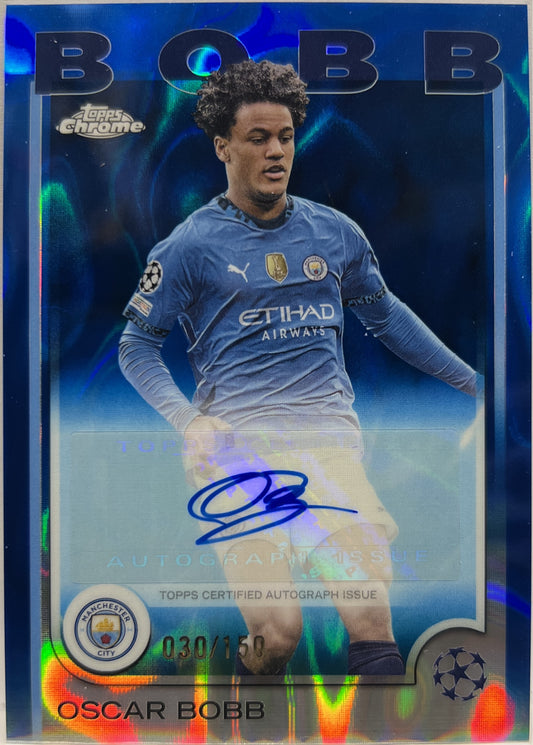 Oscar Bobb 30/150 Autograph Blue Lava Topps Chrome UCC 2024/25