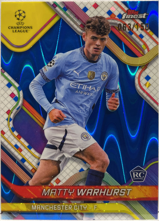 Matty Warhurst 63/150 Rookie Blue Lava Topps Finest UCC 2024/25