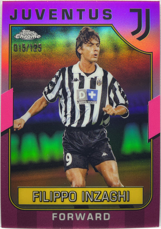 Filippo Inzaghi 15/125 Pink Topps Chrome Juventus 2022/23