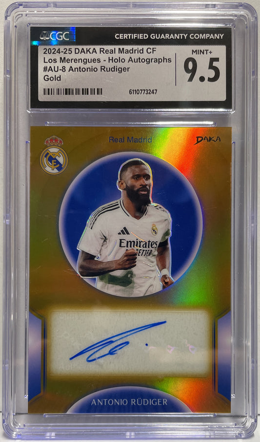 Antonio Rudiger 2/5 Autograph Los Merengues Gold Daka Real Madrid 2024/25 CGC 9.5