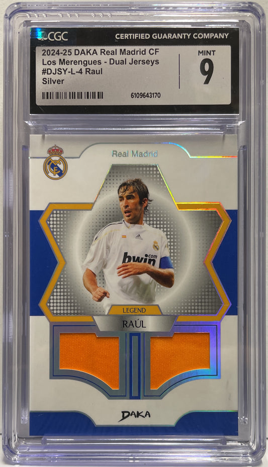 Raul 15/55 Patch Worn Los Merengues Dua Jersey Daka Real Madrid 2024/25 CGC 9