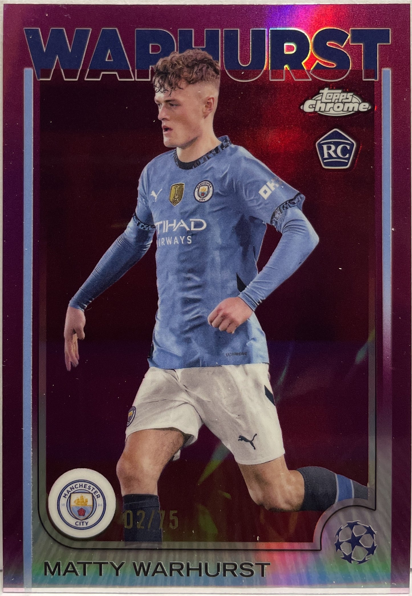 Matty Warhurst 2/75 Rookie Magenta Topps Chrome UCC 2024/25