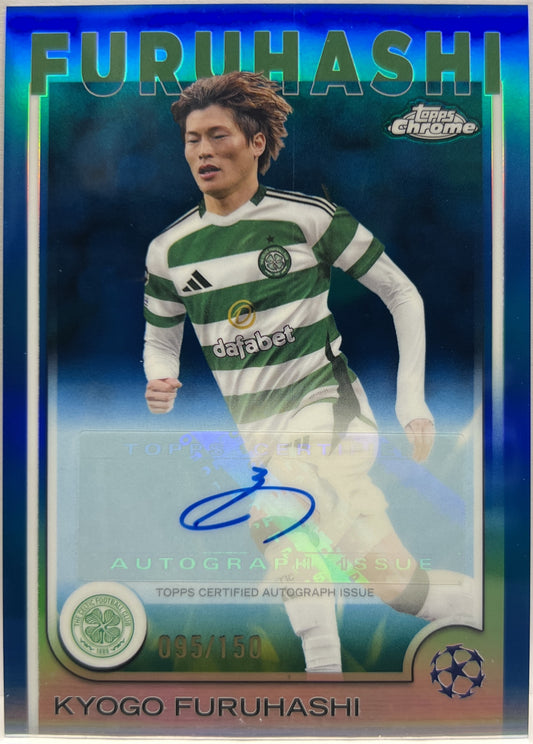 Kyogo Furuhashi 95/150 Autograph Blue Topps Chrome UCC 2024/25