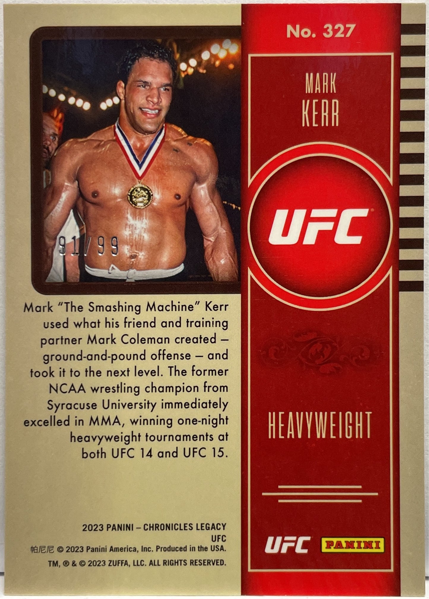 Mark Kerr 91/99 Legacy Blue Panini Combat Anthology 2025