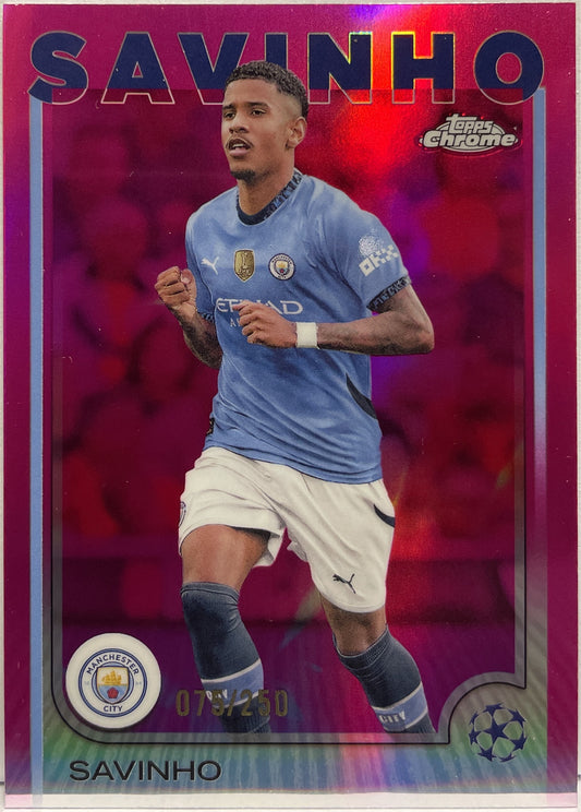 Savinho 75/250 Pink Topps Chrome UCC 2024/25