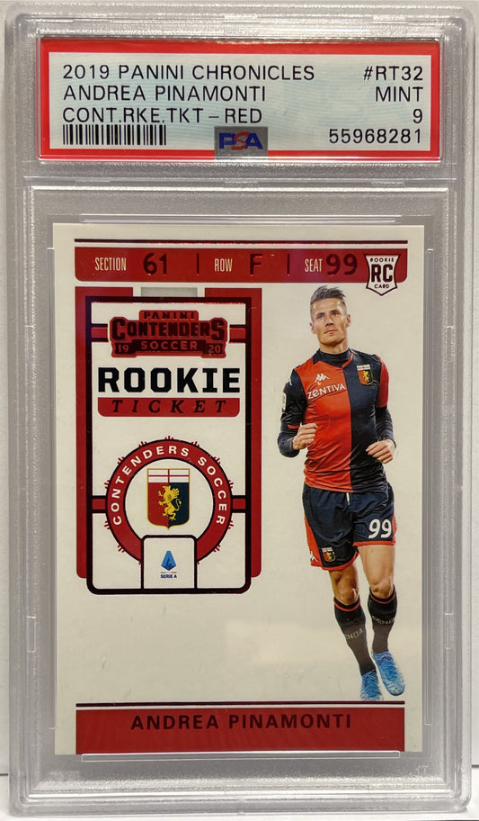 Andrea Pinamonti Rookie TIcket Red Panini Chronicles 2019/20 PSA 9