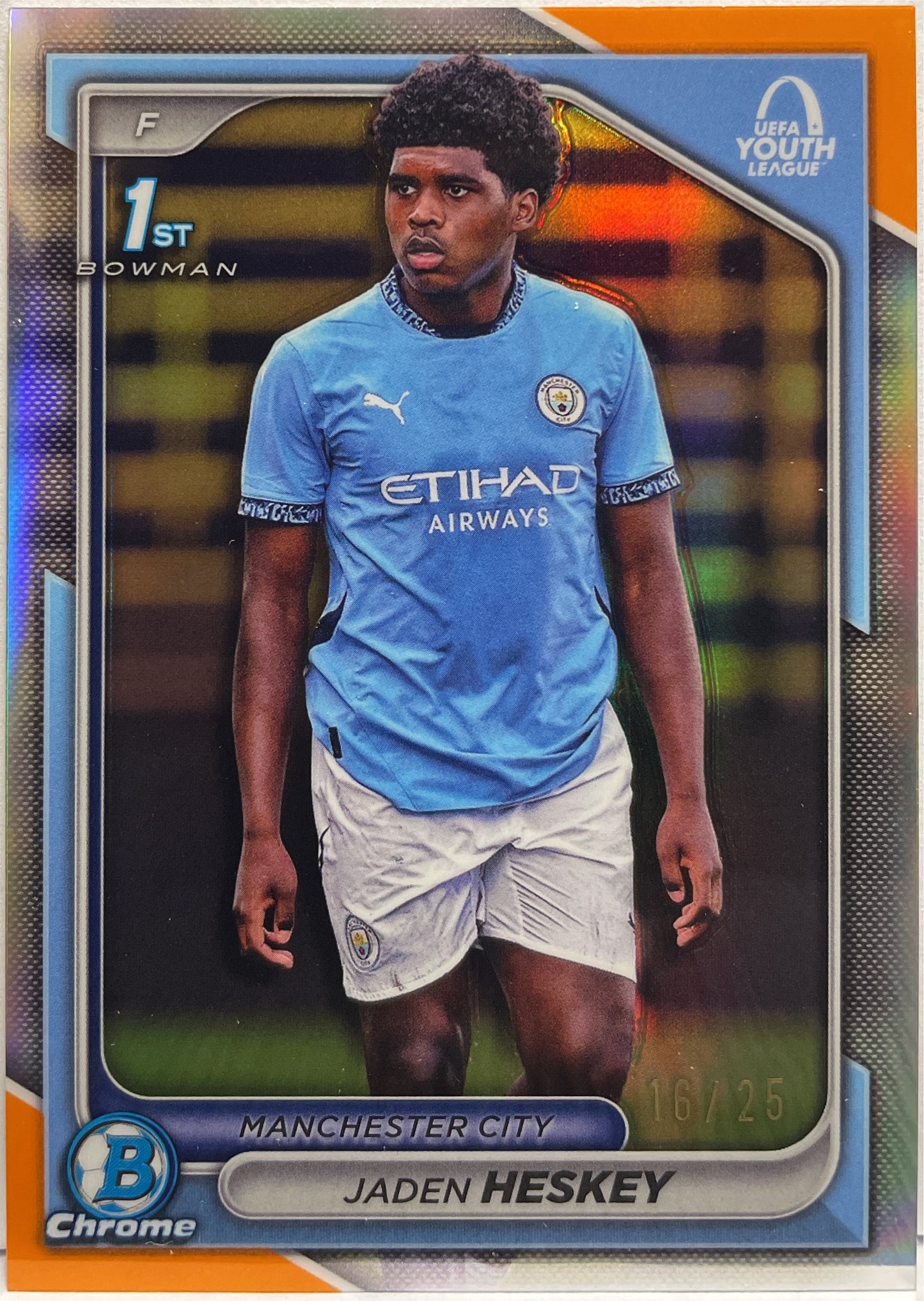 Jaden Heskey 16/25 1ST Bowman Uefa Youth League Orange Topps Chrome UCC 2024/25