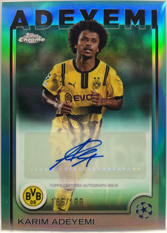 Karim Adeyemi 186/199 Autograph Aqua Topps Chrome UCC 2024/25