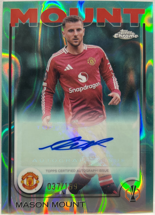 Mason Mount 37/199 Autograph Aqua Lava Topps Chrome UCC 2024/25