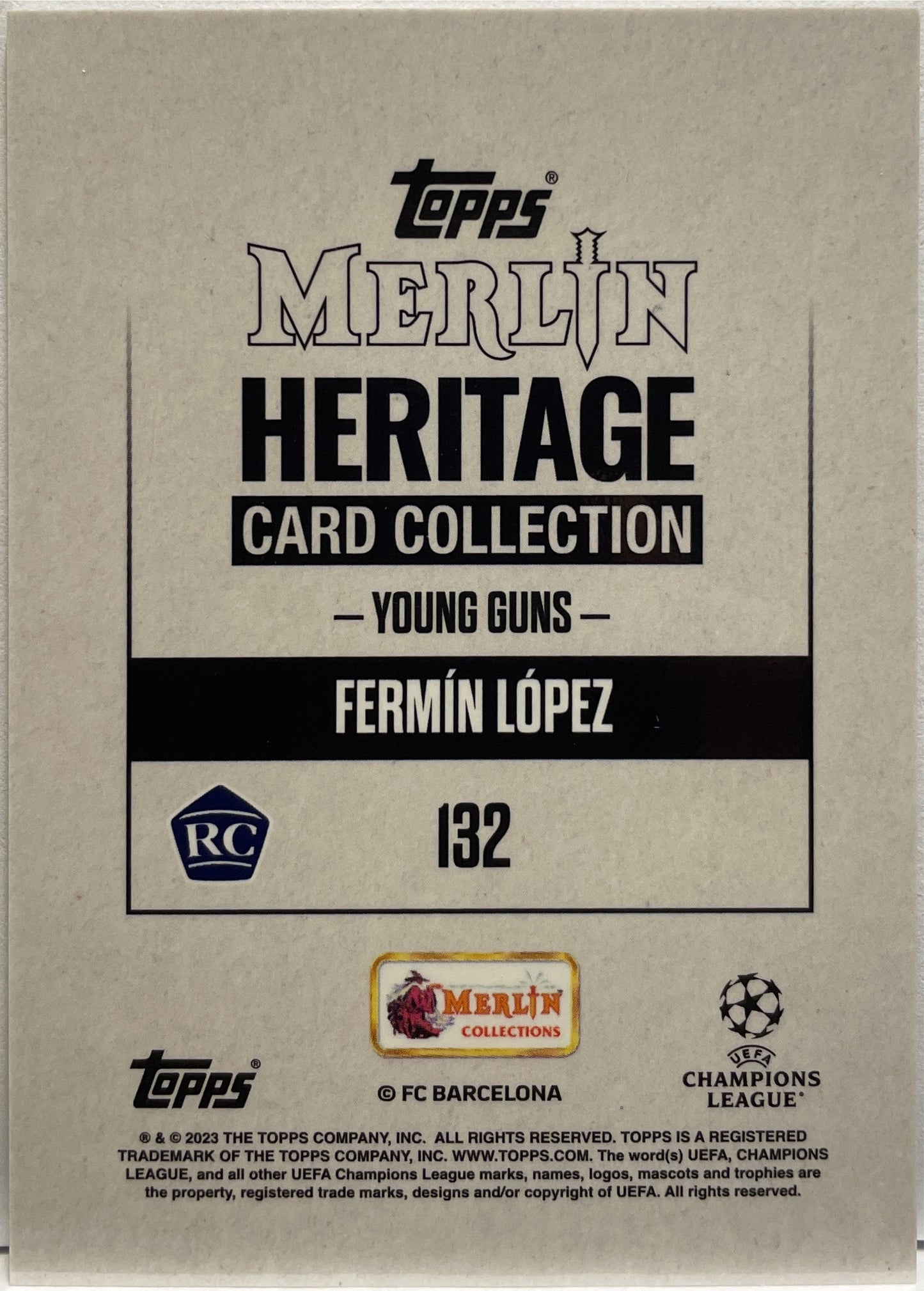 Fermin Lopez 14/49 Rookie Young Guns Topps Merlin Heritage 2023/24