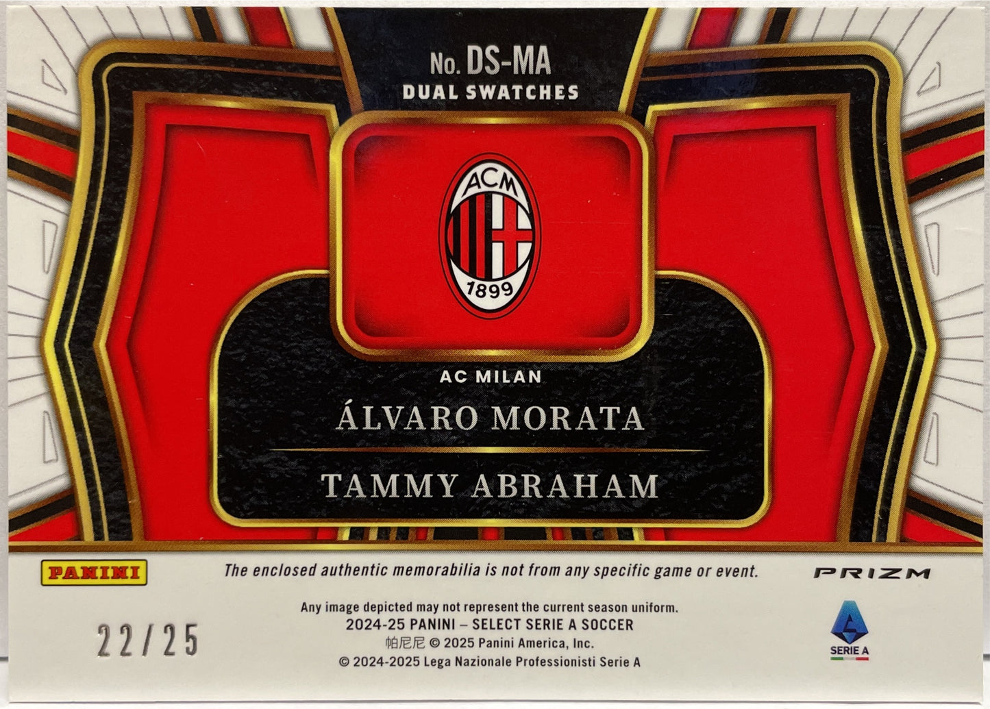 Alvaro Morata Tammy Abraham 22/25 Patch Dual Swatches Select Fifa 2024/25