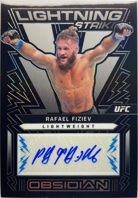 Rafael Fiziev 28/49 Autograph Lightning Strike Obsidian Blue Chronicles UFC 2023