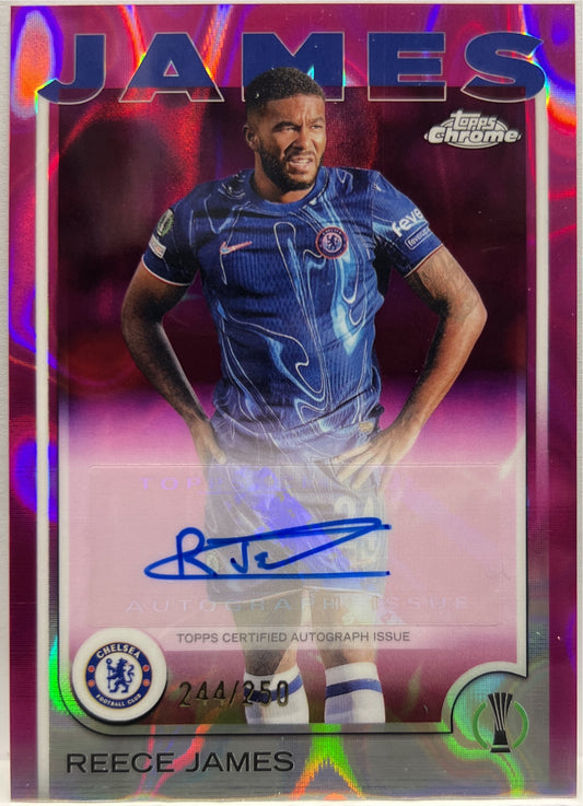 Reece James 244/250 Autograph Pink Lava Topps Chrome UCC 2024/25