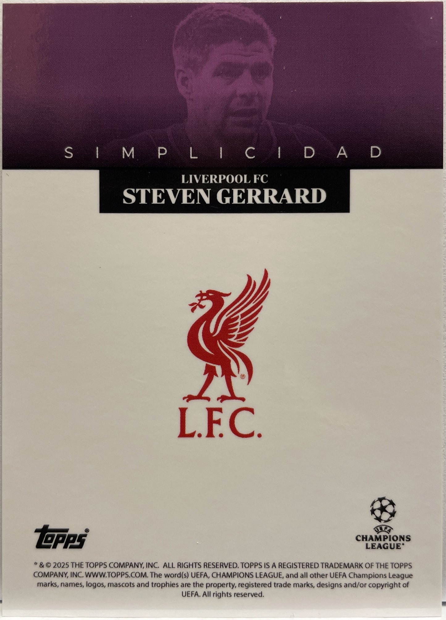 Steven Gerrard 21/25 Leyendas Topps Simplicidad 2024/25