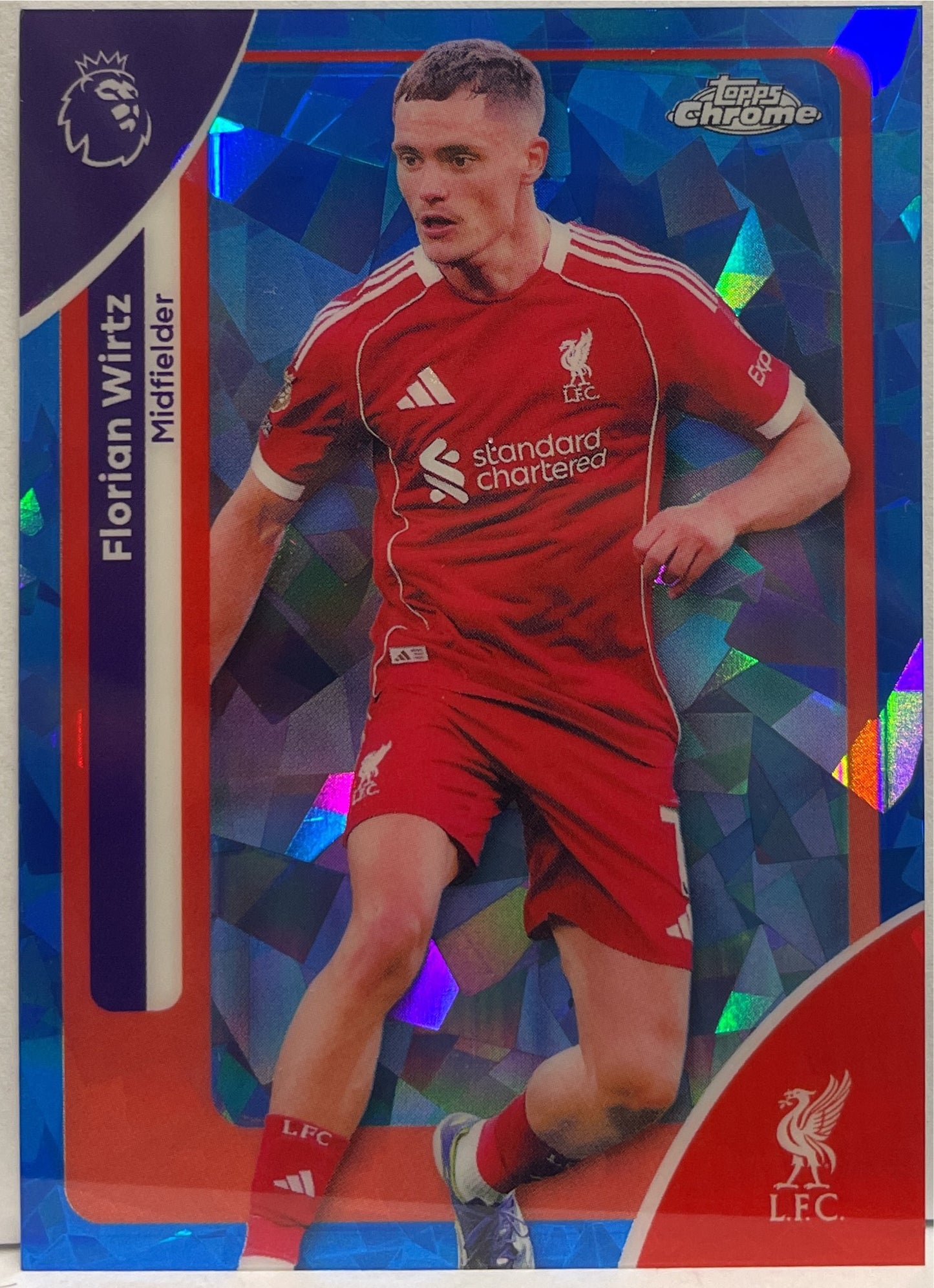 Florian Wirtz Cracked Ice Topps Chrome Sapphire EPL 2026