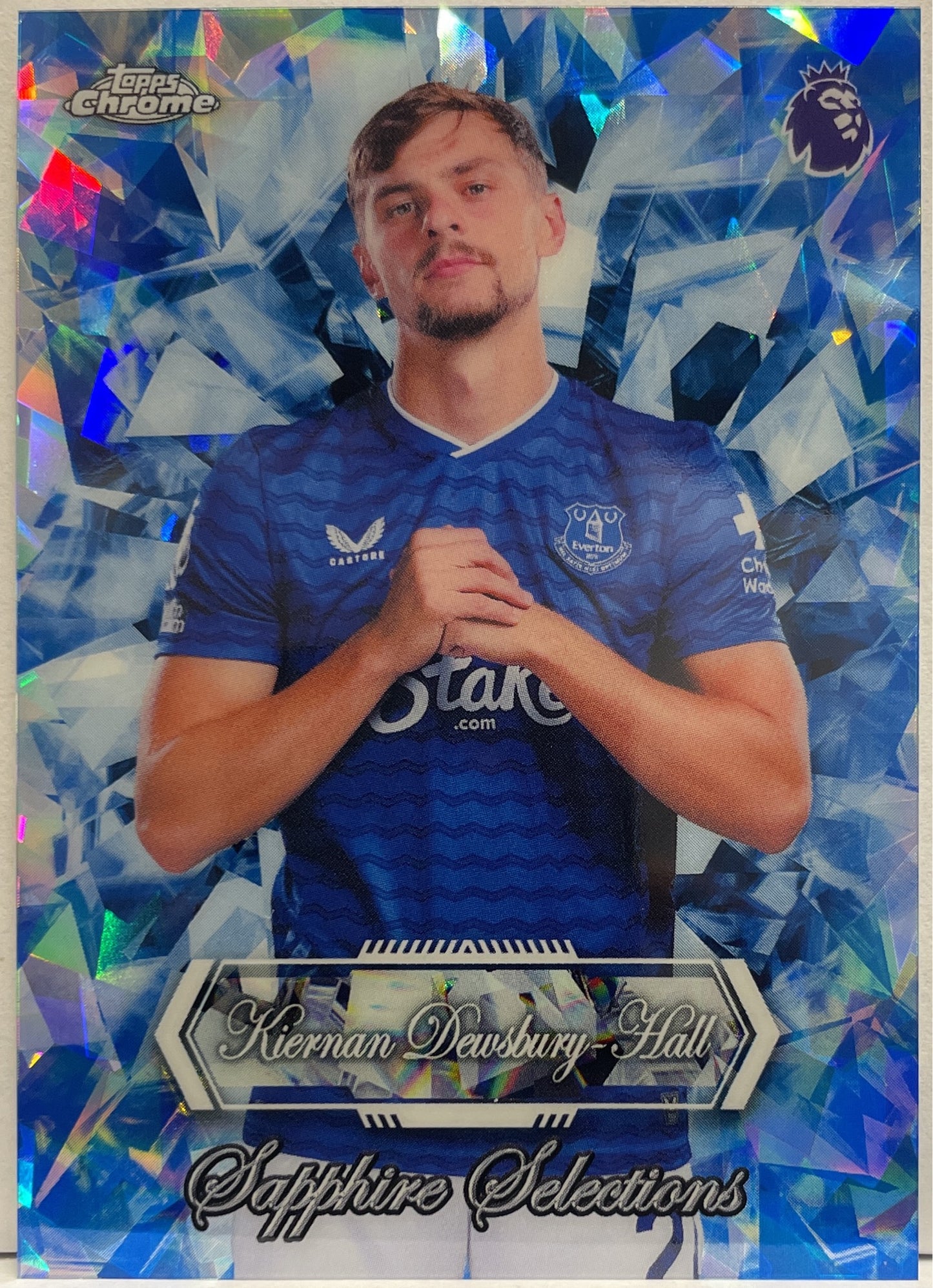Kiernan Dewsbury Hall Sapphire Selections Cracked Ice Topps Chrome Sapphire EPL 2026