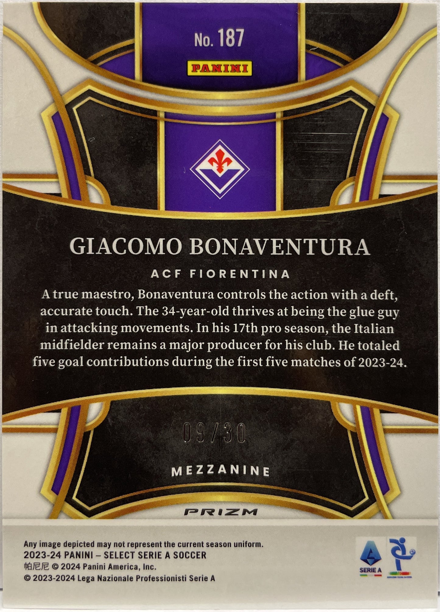 Giacomo Bonaventura 9/30 Mezzanine Winter Camo Select Serie A 2023/24