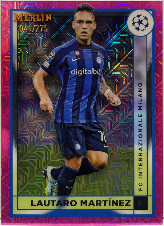 Lautaro Martinez 41/275 Pink Mojo Topps Chrome Merlin 2022/23