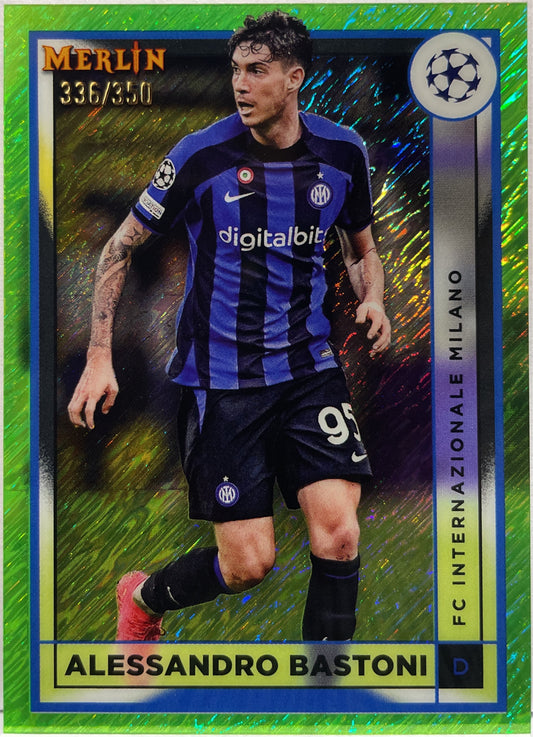 Alessandro Bastoni 336/399 Green Shimmer Topps Chrome Merlin 2022/23