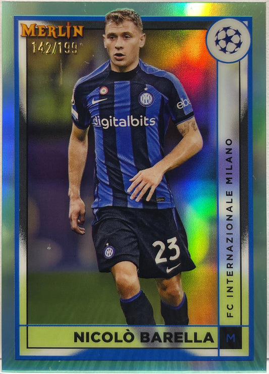 Nicolo Barella 142/199 Aqua Topps Chrome Merlin 2022/23