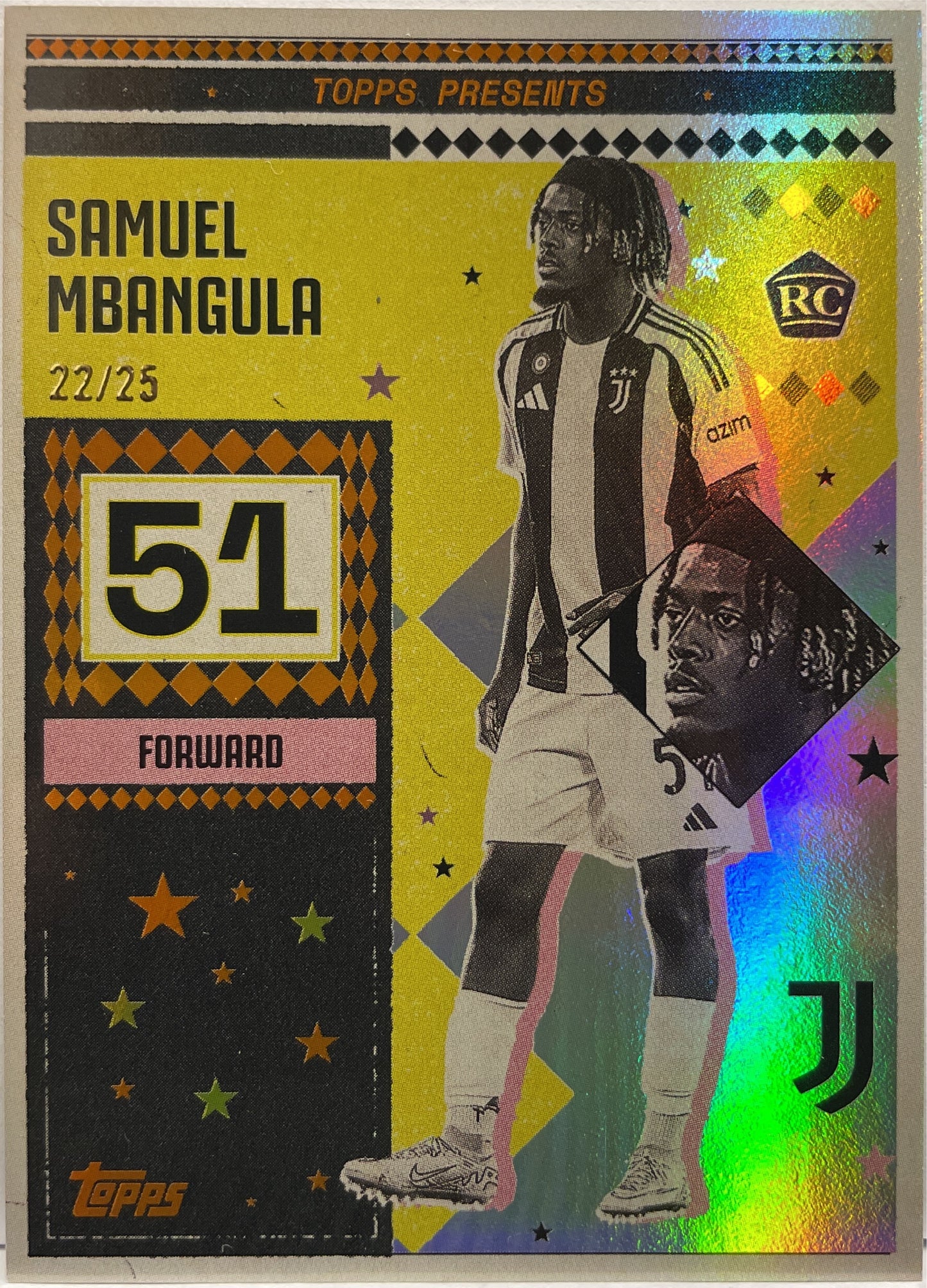 Samuel Mbangula 22/25 Rookie Presents Topps Juventus Premium Team Set 2024/25