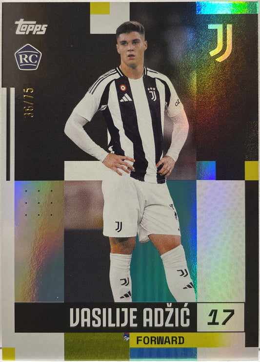 Vasilije Adzic 36/75 Rookie Aqua Topps Juventus Premium Team Set 2024/25