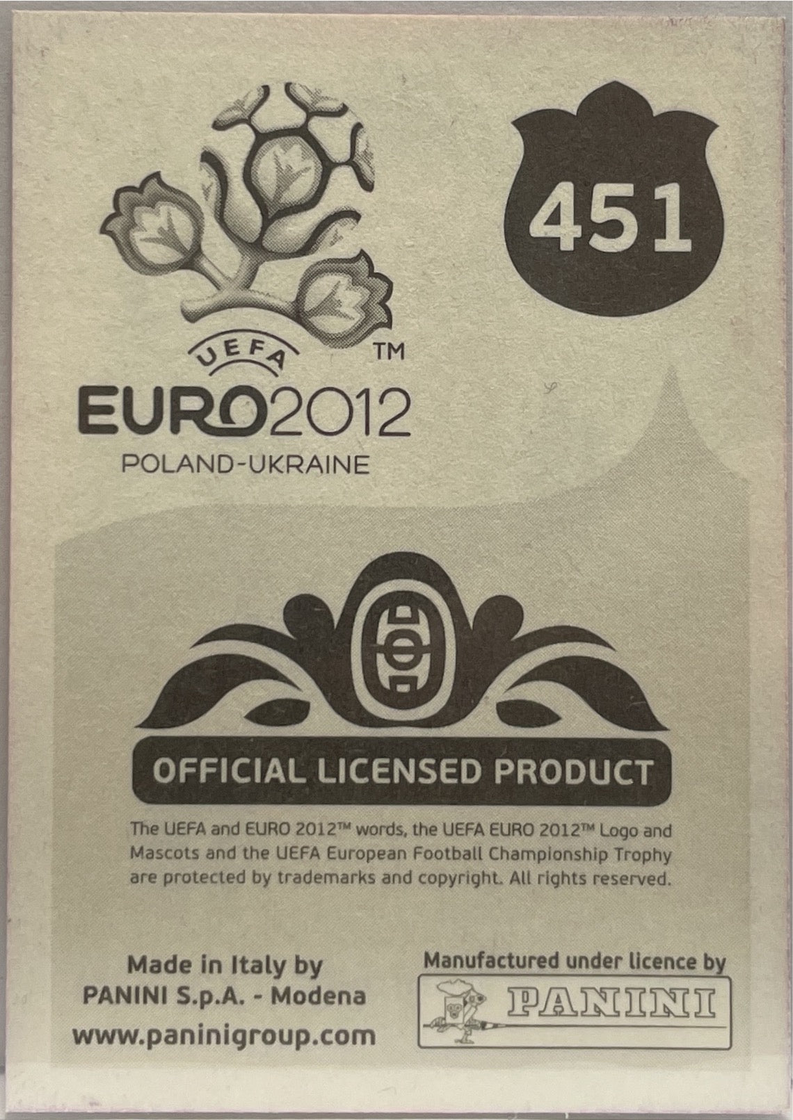 Zlatan Ibrahimovic Sticker Panini Uefa Euro 2012