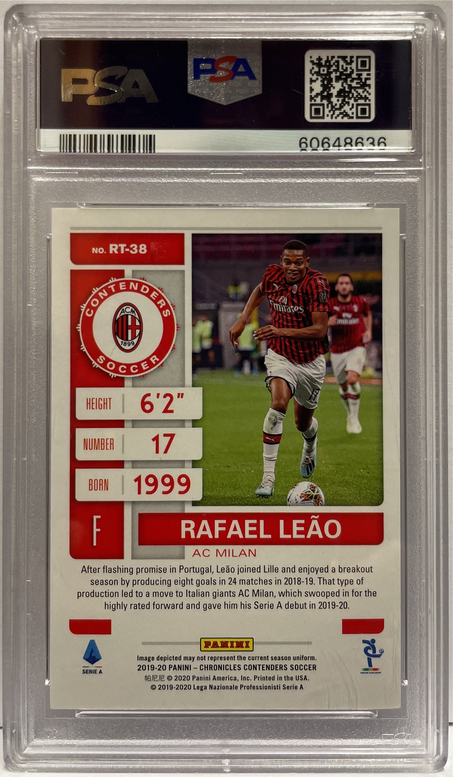 Rafael Leao Rookie Ticket Contenders 2019/20 PSA 9