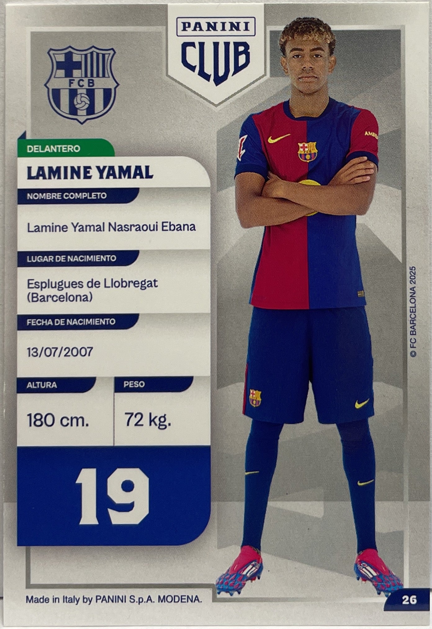 Lamine Yamal Panini Club 2024/25