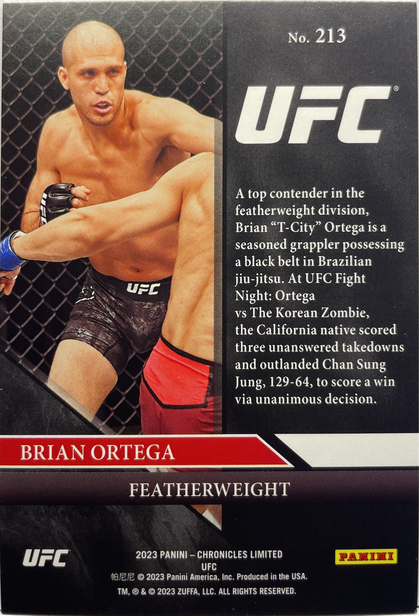 Brian Ortega 32/99 Limited Blue Chronicles UFC 2023