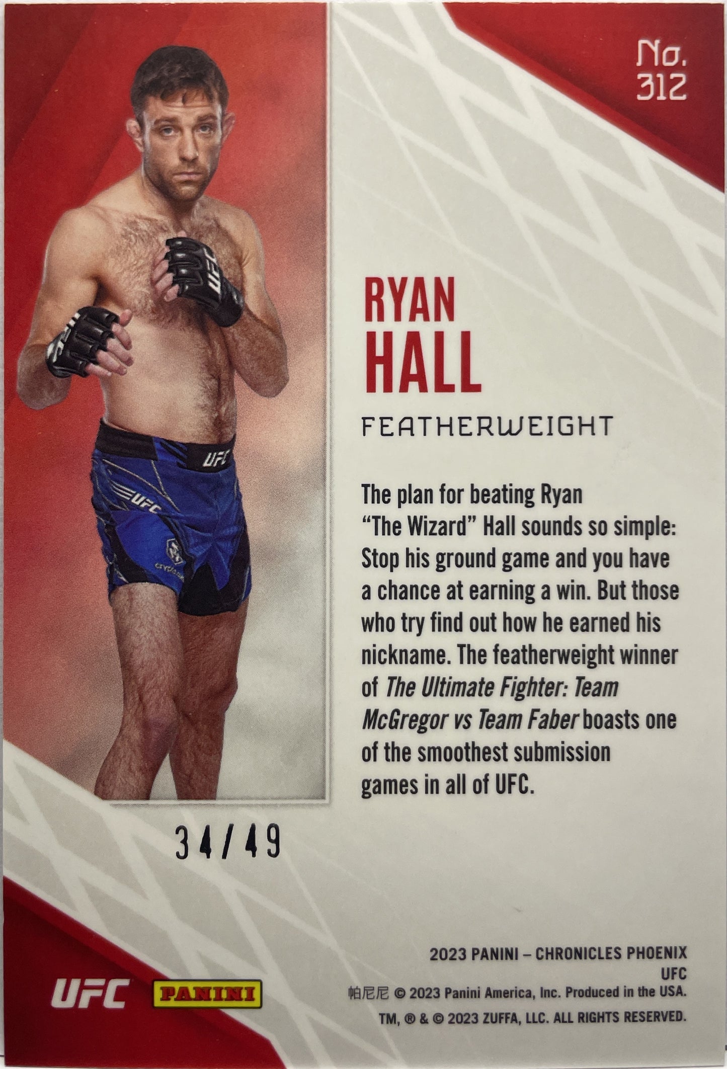 Ryan Hall 34/99 Phoenix Purple Chronicles UFC 2023